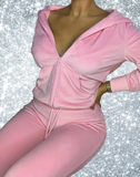 Pink Velour Tracksuit